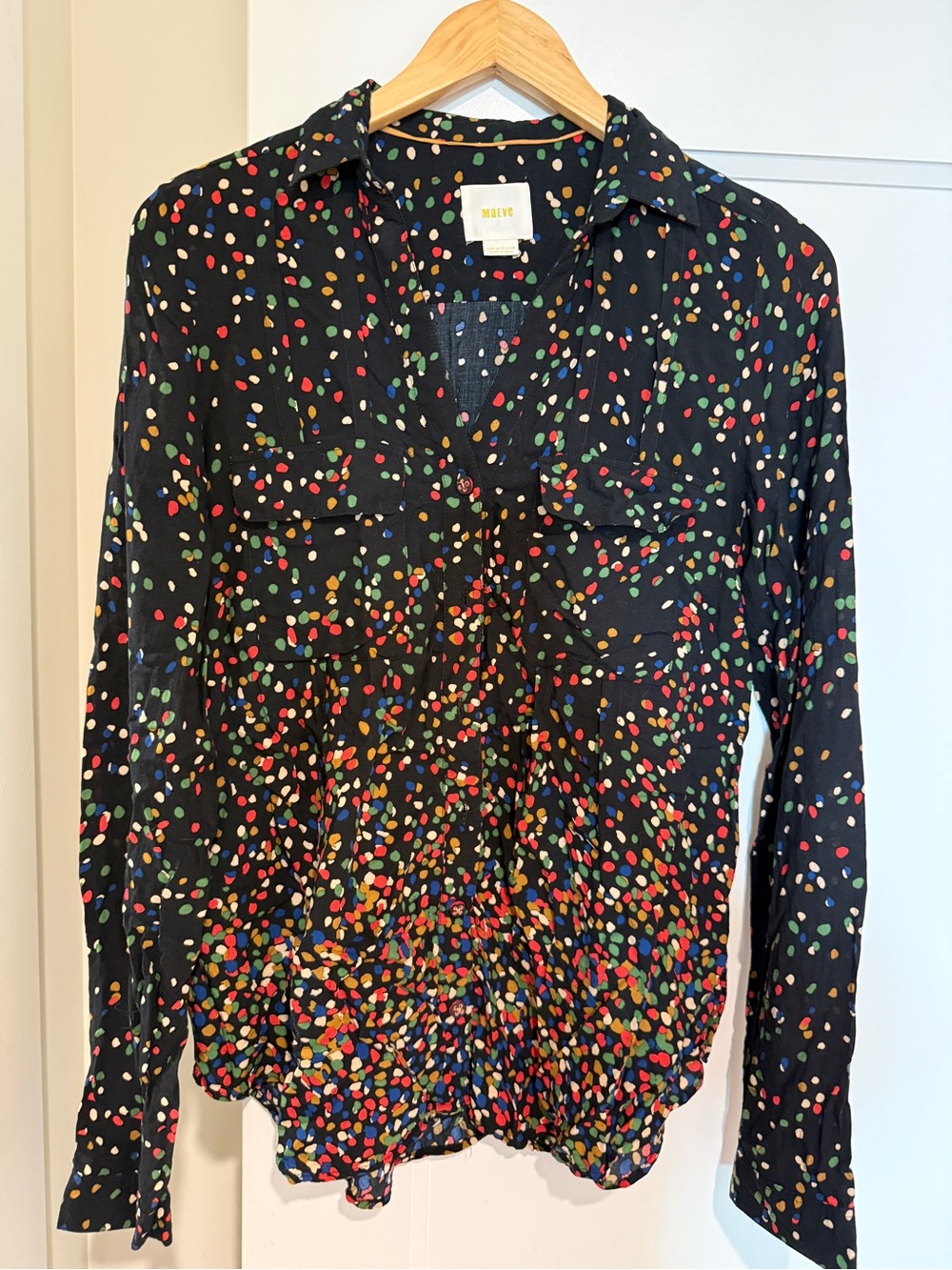 Maeve Anthropologie Wynwood Button Down Confetti Blouse